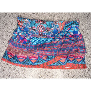 Lucky in Love Skort Sz LG 12 Multicolor Geometric Pickeball Tennis Golf